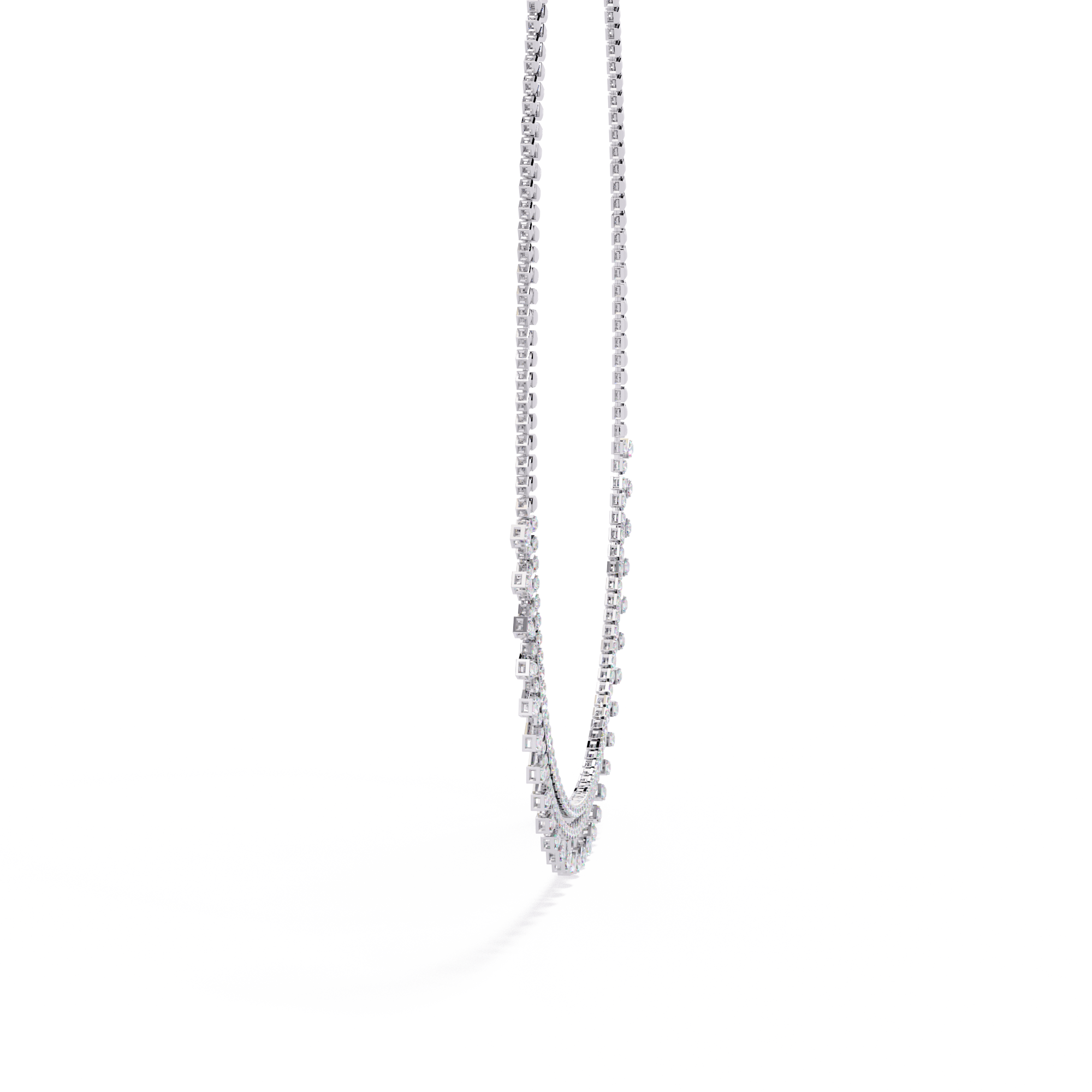 Solitairekart 4.51ct Graduated Natural Diamond Drop Necklace-HI Color, VS-SI Clarity